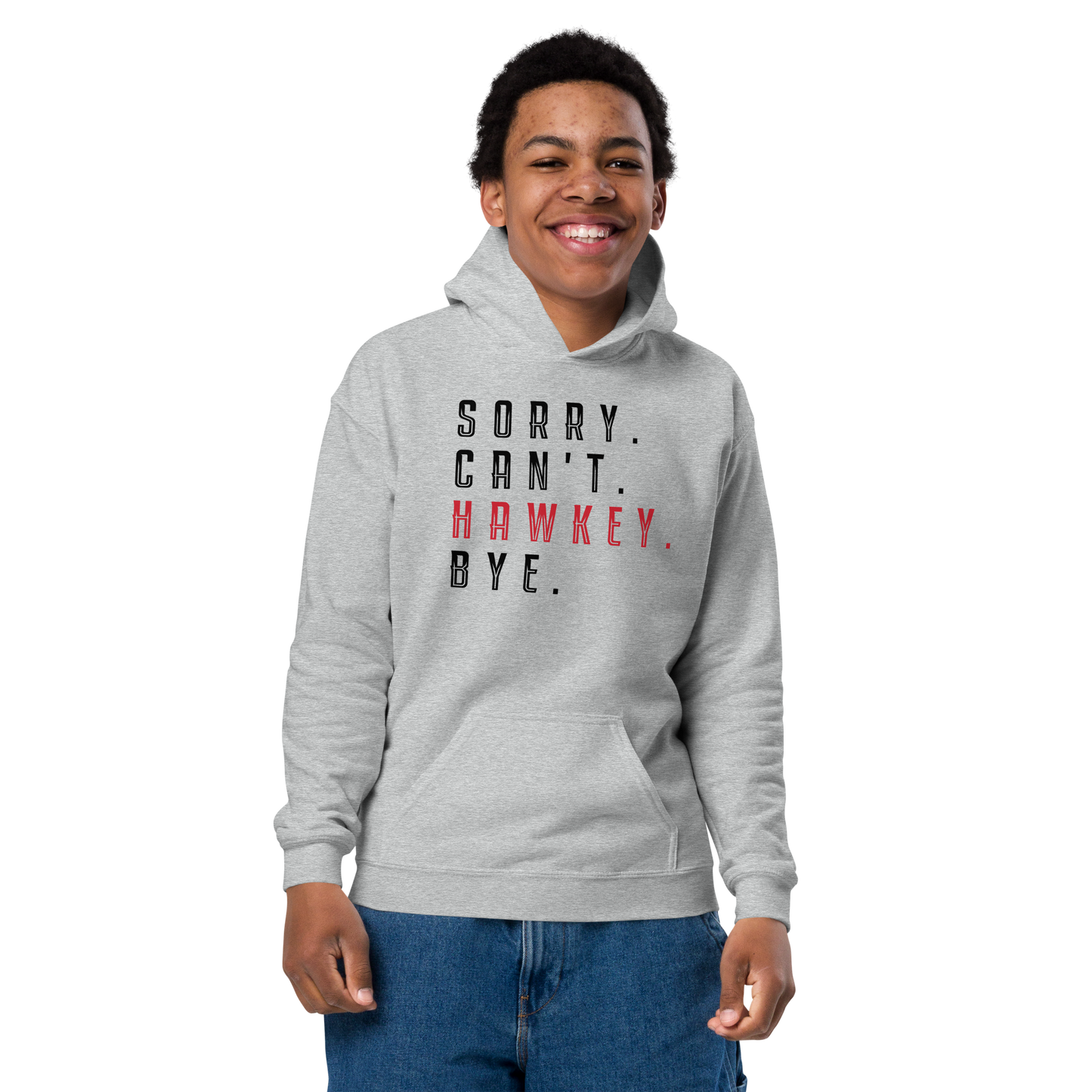 Sorry. Can't. Hawkey. Bye. Youth Heavy Blend Hoodie
