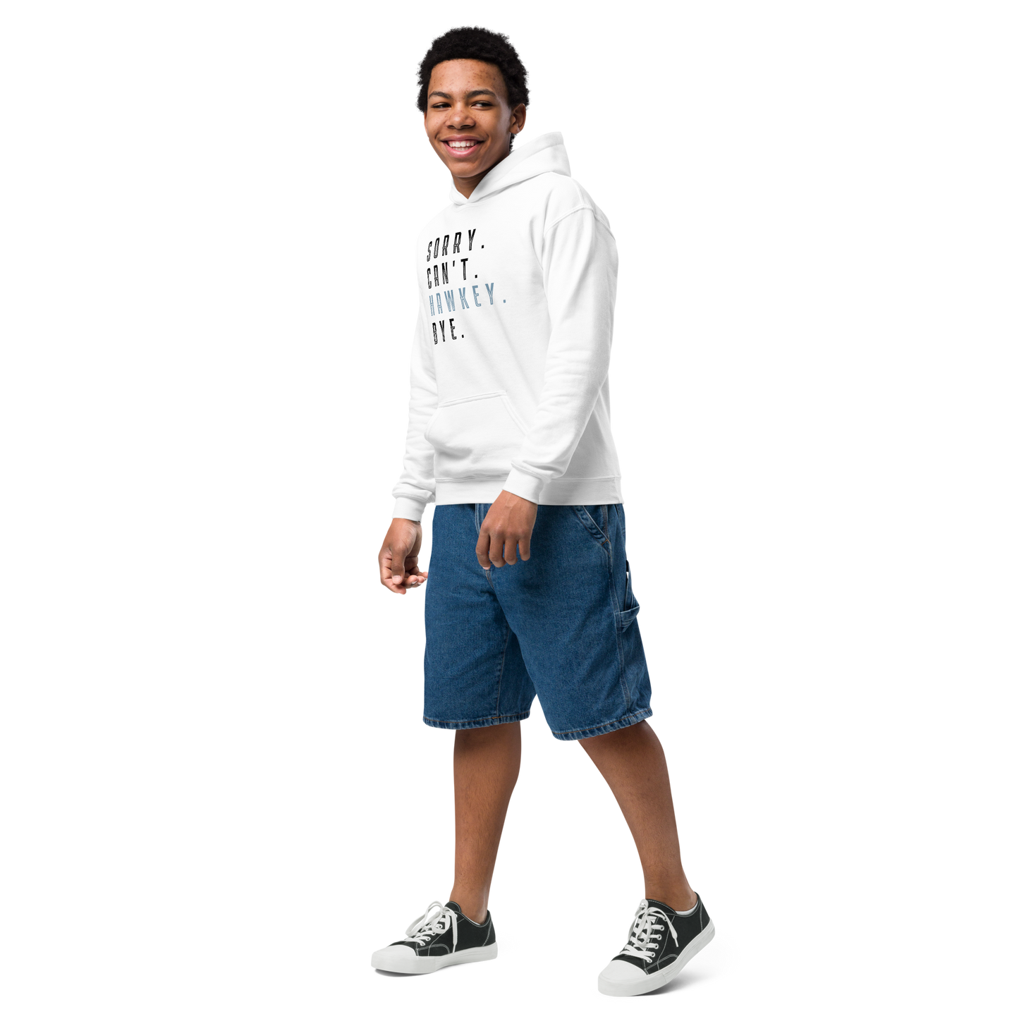 Sorry. Can't. Hawkey. Bye. Youth Heavy Blend Hoodie
