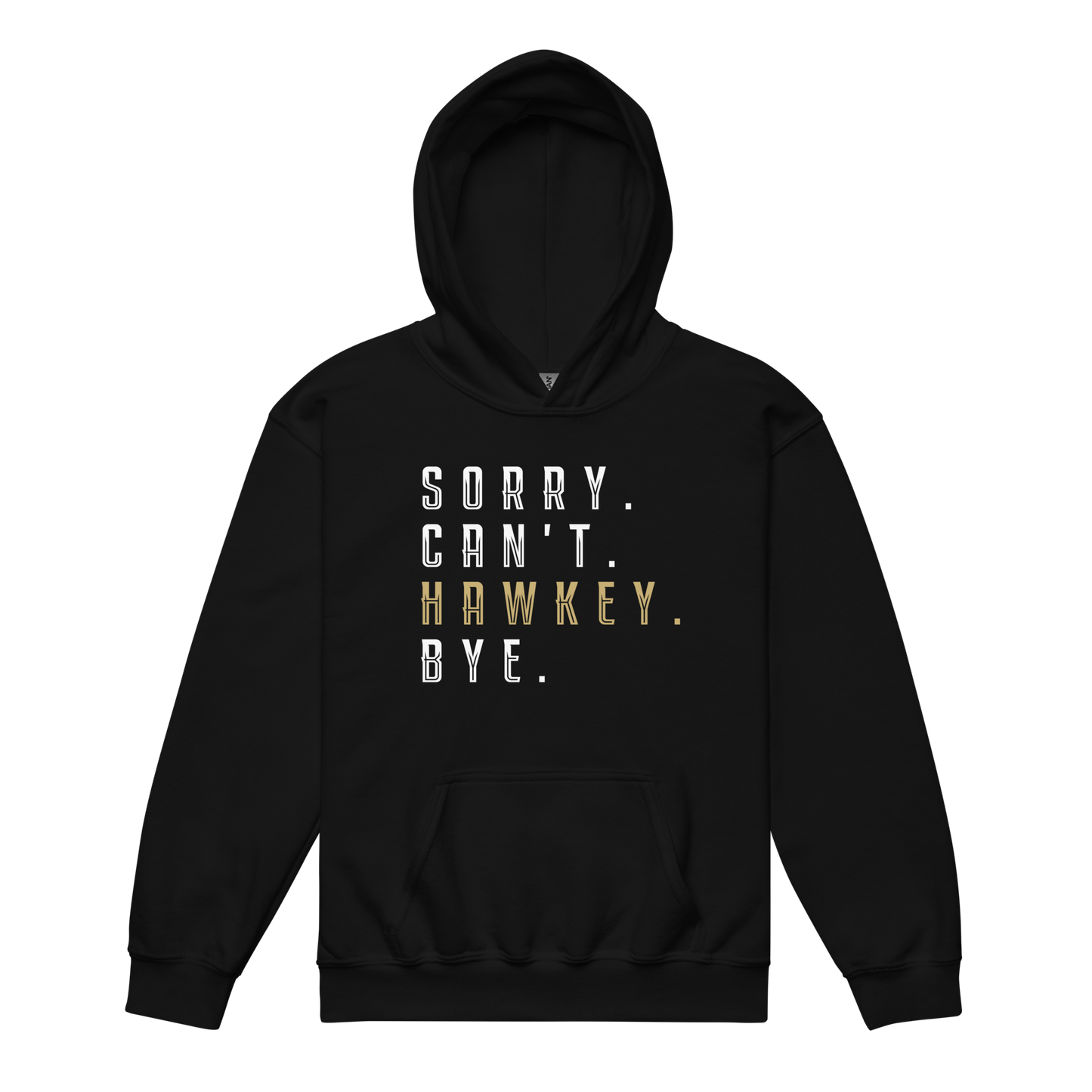 Sorry. Can't. Hawkey. Bye. Youth Heavy Blend Hoodie