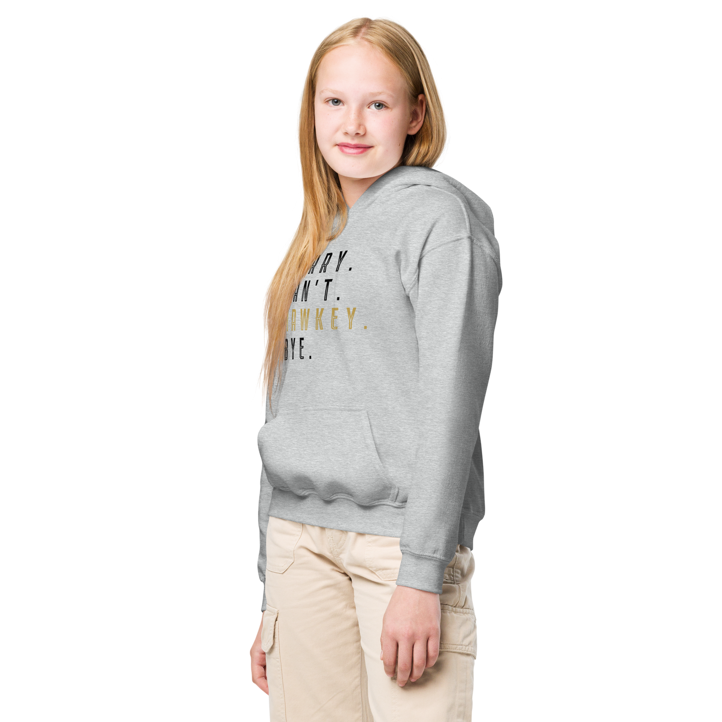 Sorry. Can't. Hawkey. Bye. Youth Heavy Blend Hoodie