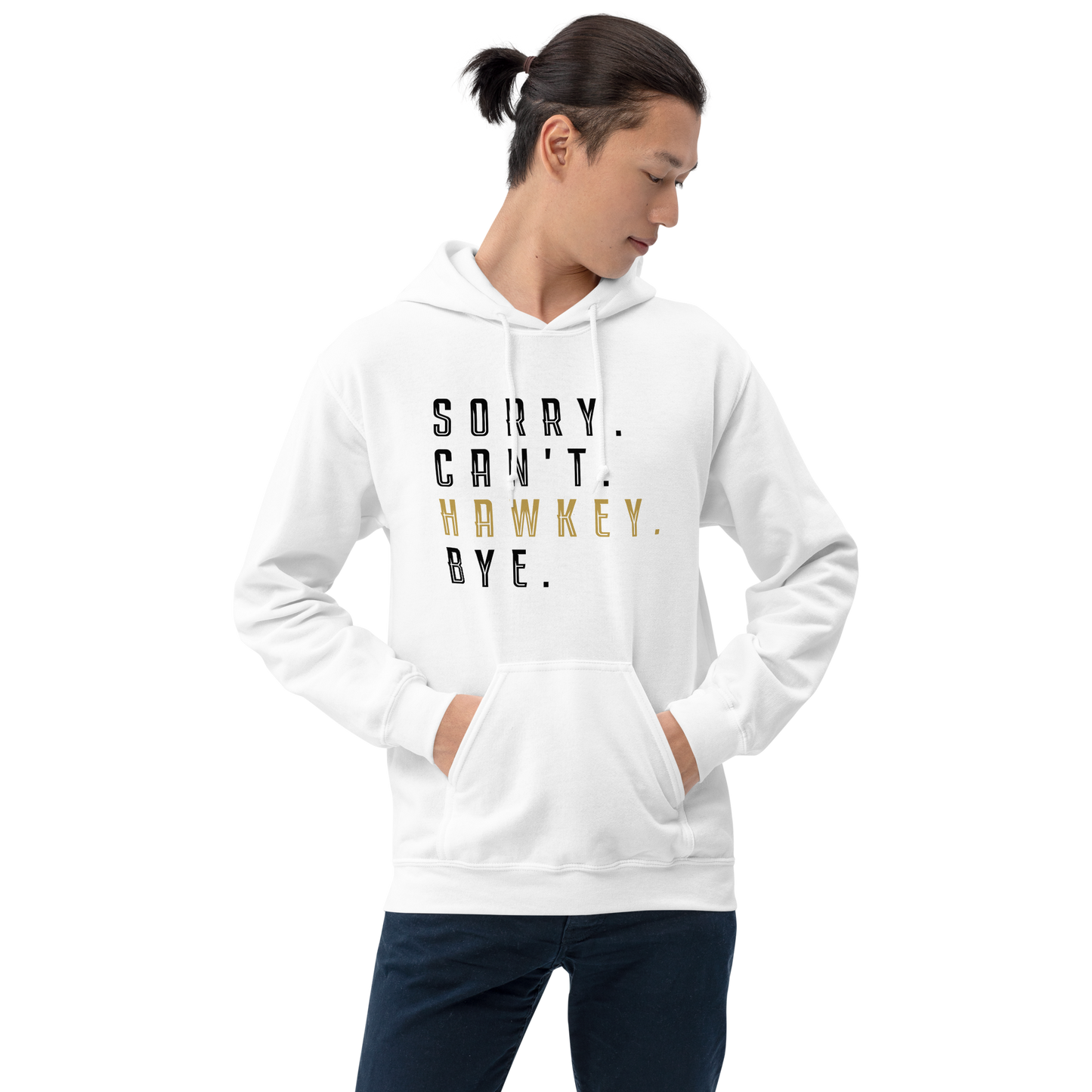 Sorry. Can't. Hawkey. Bye. Adult Heavy Blend Hoodie